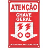 Atenção - chave geral - Chave geral de eletricidade